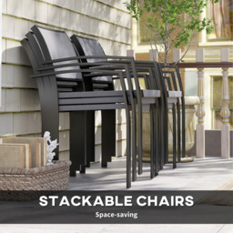 Outsunny 4 Seater Garden Dining Set Grey - Wilko - thumbnail 5
