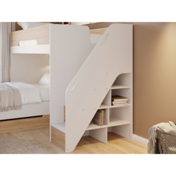 Flair Greyson Oak Staircase Triple Bunk Bed with Storage - Size: Single + Small Double - White - Wilko - thumbnail 6