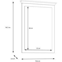 Florence Illopa Nelson and Snowy Oak Mirror - Size: 94 x 70cm - Brown - Furniture to Go - Wilko - thumbnail 7