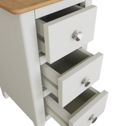 FWStyle Taberno Slim 3 Drawer White Oak Assembled Bedside Table - Wilko - thumbnail 5