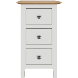 FWStyle Taberno Slim 3 Drawer White Oak Assembled Bedside Table - Wilko - thumbnail 4