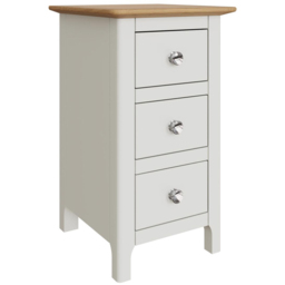 FWStyle Taberno Slim 3 Drawer White Oak Assembled Bedside Table - Wilko - thumbnail 3