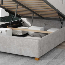 Aspire Hepburn Super King Storm Pure Pastel Cotton Ottoman Bed - Grey - Aspire Beds - Wilko - thumbnail 4