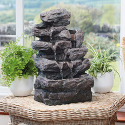 Garden Gear Rock Fall In Outdoor Water Feature - Size: 46 x 28 x 24cm - Grey - Wilko - thumbnail 3