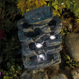 Garden Gear Rock Fall In Outdoor Water Feature - Size: 46 x 28 x 24cm - Grey - Wilko - thumbnail 6