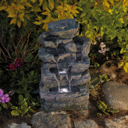 Garden Gear Rock Fall In Outdoor Water Feature - Size: 46 x 28 x 24cm - Grey - Wilko - thumbnail 5