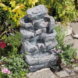 Garden Gear Rock Fall In Outdoor Water Feature - Size: 46 x 28 x 24cm - Grey - Wilko - thumbnail 4