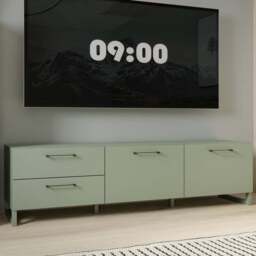 Florence Sali 2 Door 2 Drawer Sage Green TV Unit - Size: 48.6 x 164.6 x 41.1cm - Furniture To Go - Wilko - thumbnail 1