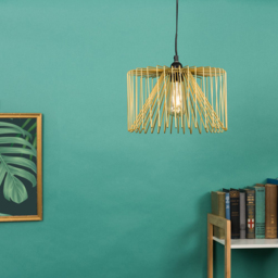 ValueLights Amadeus Gold Wire Frame Pendant Shade - Size: 30 x 18 x 30cm - Wilko - thumbnail 3
