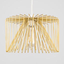 ValueLights Amadeus Gold Wire Frame Pendant Shade - Size: 30 x 18 x 30cm - Wilko - thumbnail 4