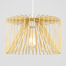 ValueLights Amadeus Gold Wire Frame Pendant Shade - Size: 30 x 18 x 30cm - Wilko - thumbnail 5