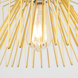 ValueLights Amadeus Gold Wire Frame Pendant Shade - Size: 30 x 18 x 30cm - Wilko - thumbnail 6