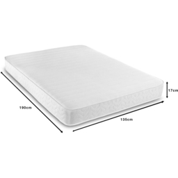 Starlight Beds Double White Straight Line Hybrid Memory Foam Spring Mattress - Wilko - thumbnail 5