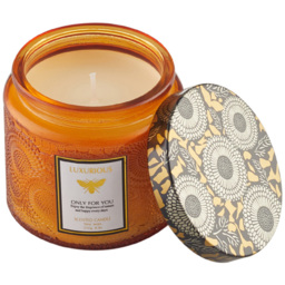 H&O Direct Citrus Green Fruit Soy Wax Decorative Scented Candle - Size: 8.3 x 8.8 x 8.8cm - Orange - Wilko - thumbnail 3