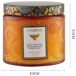 H&O Direct Citrus Green Fruit Soy Wax Decorative Scented Candle - Size: 8.3 x 8.8 x 8.8cm - Orange - Wilko - thumbnail 5