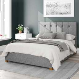 Aspire Hepburn King Size Grey Saxon Twill Ottoman Bed - Aspire Beds - Wilko - thumbnail 1