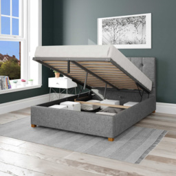Aspire Hepburn King Size Grey Saxon Twill Ottoman Bed - Aspire Beds - Wilko - thumbnail 3