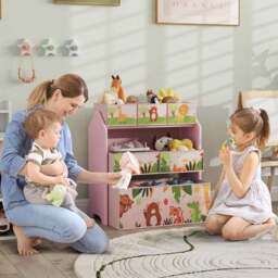 AIYAPLAY 6 Box Pink Kids Toy Storage Unit - Size: 66 x 30 x 63cm - Wilko