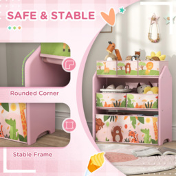 AIYAPLAY 6 Box Pink Kids Toy Storage Unit - Size: 66 x 30 x 63cm - Wilko - thumbnail 7