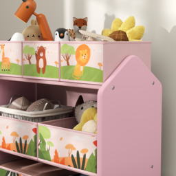 AIYAPLAY 6 Box Pink Kids Toy Storage Unit - Size: 66 x 30 x 63cm - Wilko - thumbnail 4