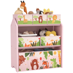 AIYAPLAY 6 Box Pink Kids Toy Storage Unit - Size: 66 x 30 x 63cm - Wilko - thumbnail 3