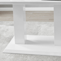 Furniturebox Molini Solara 6 Seater Dining Set White Gloss and Black - Wilko - thumbnail 7