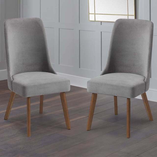 Julian Bowen Huxley Set of 2 Dining Chairs - Grey - Wilko - image 1