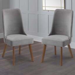 Julian Bowen Huxley Set of 2 Dining Chairs - Grey - Wilko - thumbnail 1