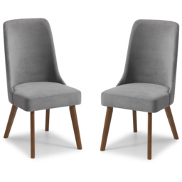 Julian Bowen Huxley Set of 2 Dining Chairs - Grey - Wilko - thumbnail 3