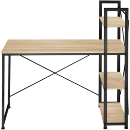 tectake Hershey 3 Compartment Light Wood Oak Sonoma Desk - Size: 120 x 61 x 122cm - Brown - Wilko - thumbnail 4