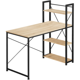 tectake Hershey 3 Compartment Light Wood Oak Sonoma Desk - Size: 120 x 61 x 122cm - Brown - Wilko - thumbnail 3