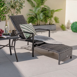 Costway Brown 5 Level Adjustable Chaise Lounge Chair - Size: 90 x 59 x 24cm - Wilko - thumbnail 5