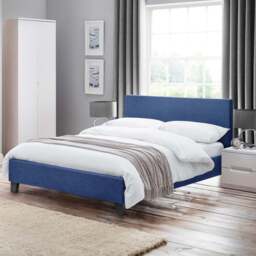 Julian Bowen Rialto King Size Dark Blue Linen Bed - Wilko - thumbnail 1