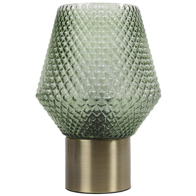 Juniper Green Glass Table Lamp - Size: 17 x 23 x 17cm - Wilko - image 1