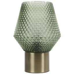Juniper Green Glass Table Lamp - Size: 17 x 23 x 17cm - Wilko - thumbnail 1