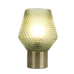 Juniper Green Glass Table Lamp - Size: 17 x 23 x 17cm - Wilko - thumbnail 3
