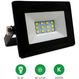 ENER-J 10W Black Body Non PIR Slim Line Floodlight 2 Pack - Size: 2 x 16.5 x 11cm - Wilko - thumbnail 4