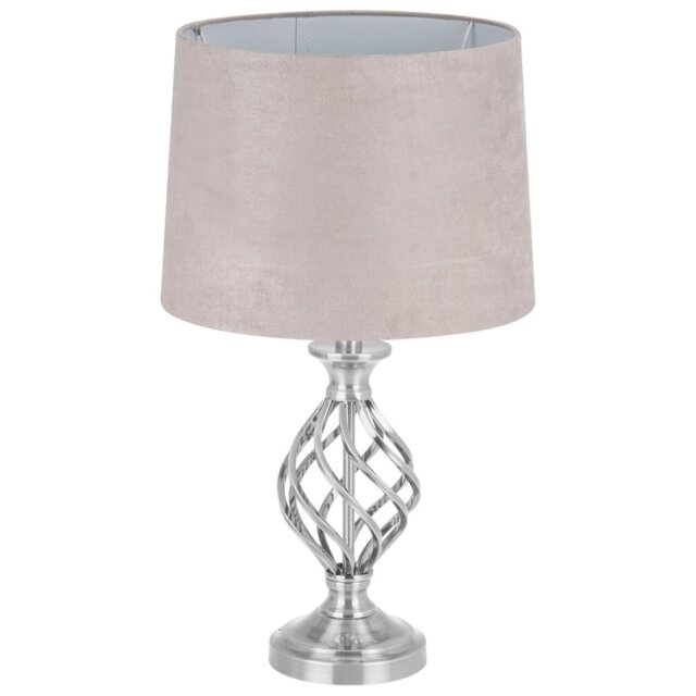 Alessia Velvet Effect Shade Twist Table Lamp - Size: 28 x 47 x 33cm - Wilko - image 1