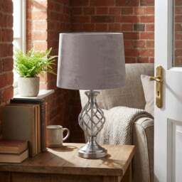 Alessia Velvet Effect Shade Twist Table Lamp - Size: 28 x 47 x 33cm - Wilko - thumbnail 4