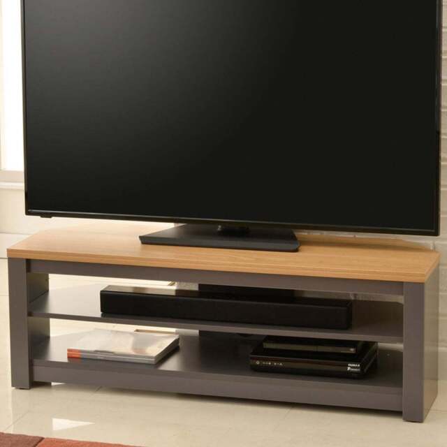 TTAP Memphis 2 Shelf Grey TV Stand - Size: 14.4 x 120 x 39.5cm - Wilko - image 1