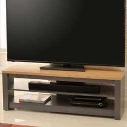 TTAP Memphis 2 Shelf Grey TV Stand - Size: 14.4 x 120 x 39.5cm - Wilko - thumbnail 1
