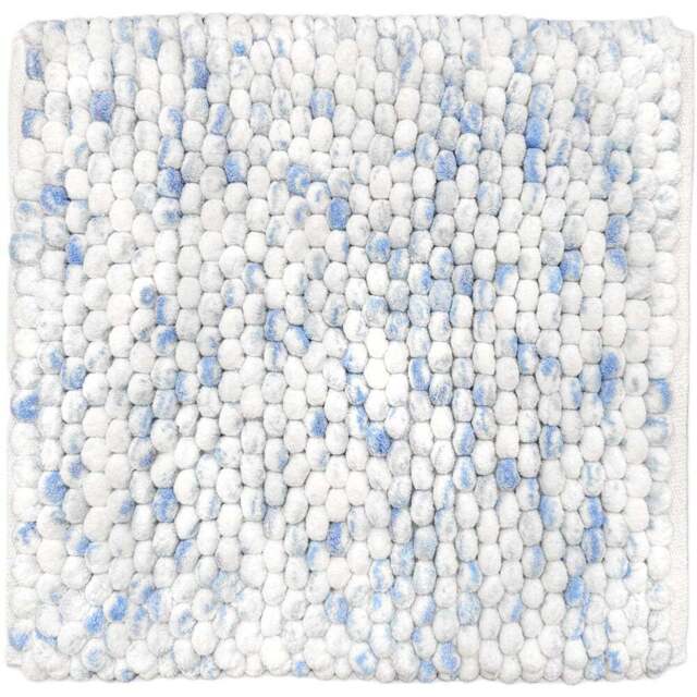 Allure Bath Fashions Luxury Marl Chunky Bobble Blue Square Bath Mat 50 x 50cm - Size: 50 x 50 x 1cm - Wilko - image 1