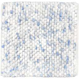Allure Bath Fashions Luxury Marl Chunky Bobble Blue Square Bath Mat 50 x 50cm - Size: 50 x 50 x 1cm - Wilko