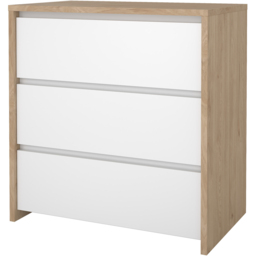 Florence Next 3 Drawer Jackson Hickory White High Gloss Chest of Drawers - Multi - Furniture To Go - Wilko - thumbnail 4