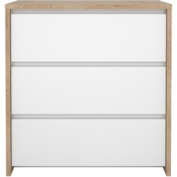 Florence Next 3 Drawer Jackson Hickory White High Gloss Chest of Drawers - Multi - Furniture To Go - Wilko - thumbnail 3