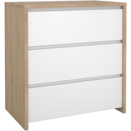 Florence Next 3 Drawer Jackson Hickory White High Gloss Chest of Drawers - Multi - Furniture To Go - Wilko - thumbnail 5