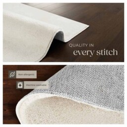 tectake Zonelle Cream Short Pile Ultra Soft Rug 170 x 120cm - Size: 1.5 x 110 x 60cm - Grey - Wilko - thumbnail 6