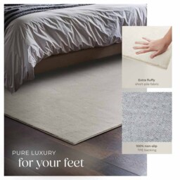 tectake Zonelle Cream Short Pile Ultra Soft Rug 170 x 120cm - Size: 1.5 x 110 x 60cm - Grey - Wilko - thumbnail 5
