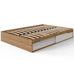 GFW Kai Small Double Oak and White 2 Drawer Platform Storage Bed with Memory Pocket Spring Mattress - Wilko - thumbnail 7