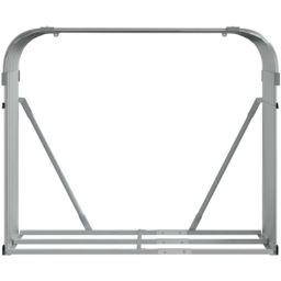 vidaXL Grey Galvanised Steel Firewood Log Holder 100 x 120 x 45cm - Wilko - thumbnail 4